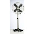 Totaltools 16 Inch Metal Floor Standing Fan w/Adjustable Height - Nickel TO59504